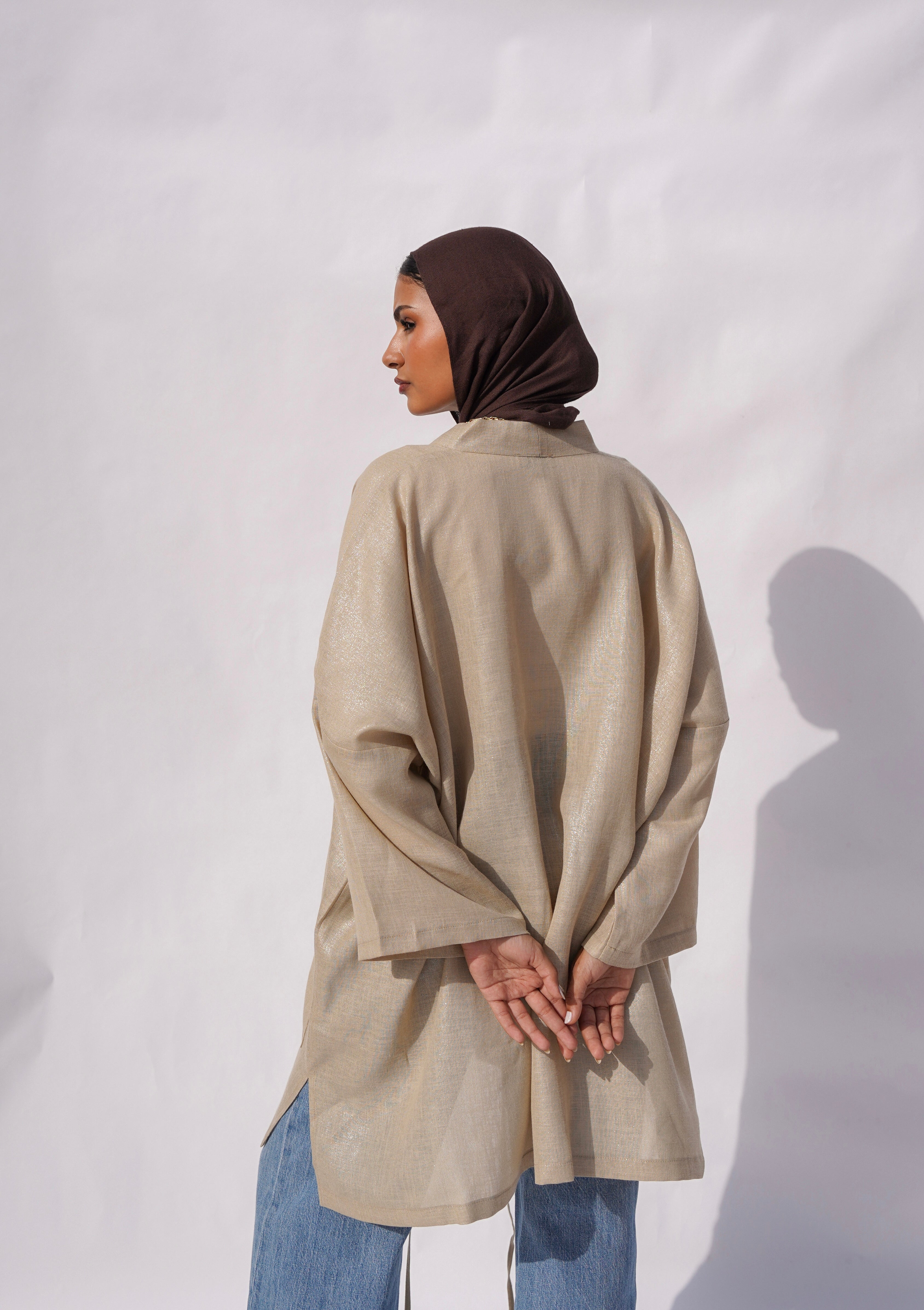 Beige Shimmery Cardigan