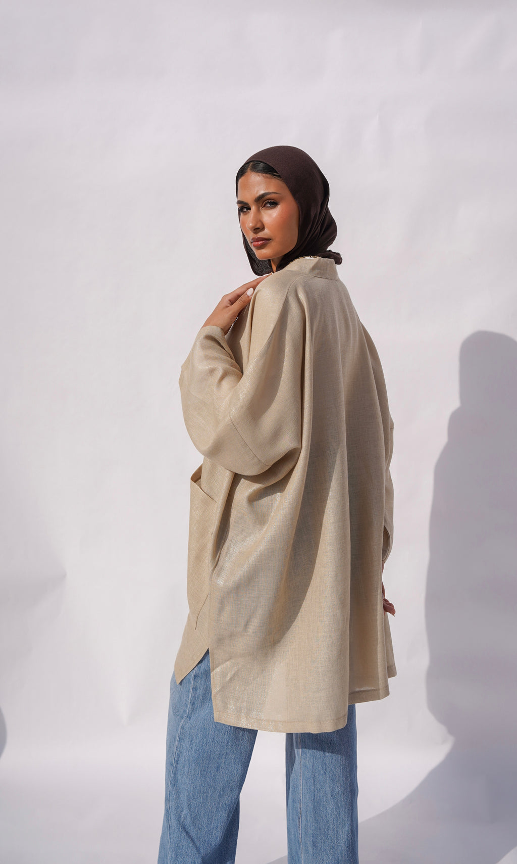 Beige Shimmery Cardigan