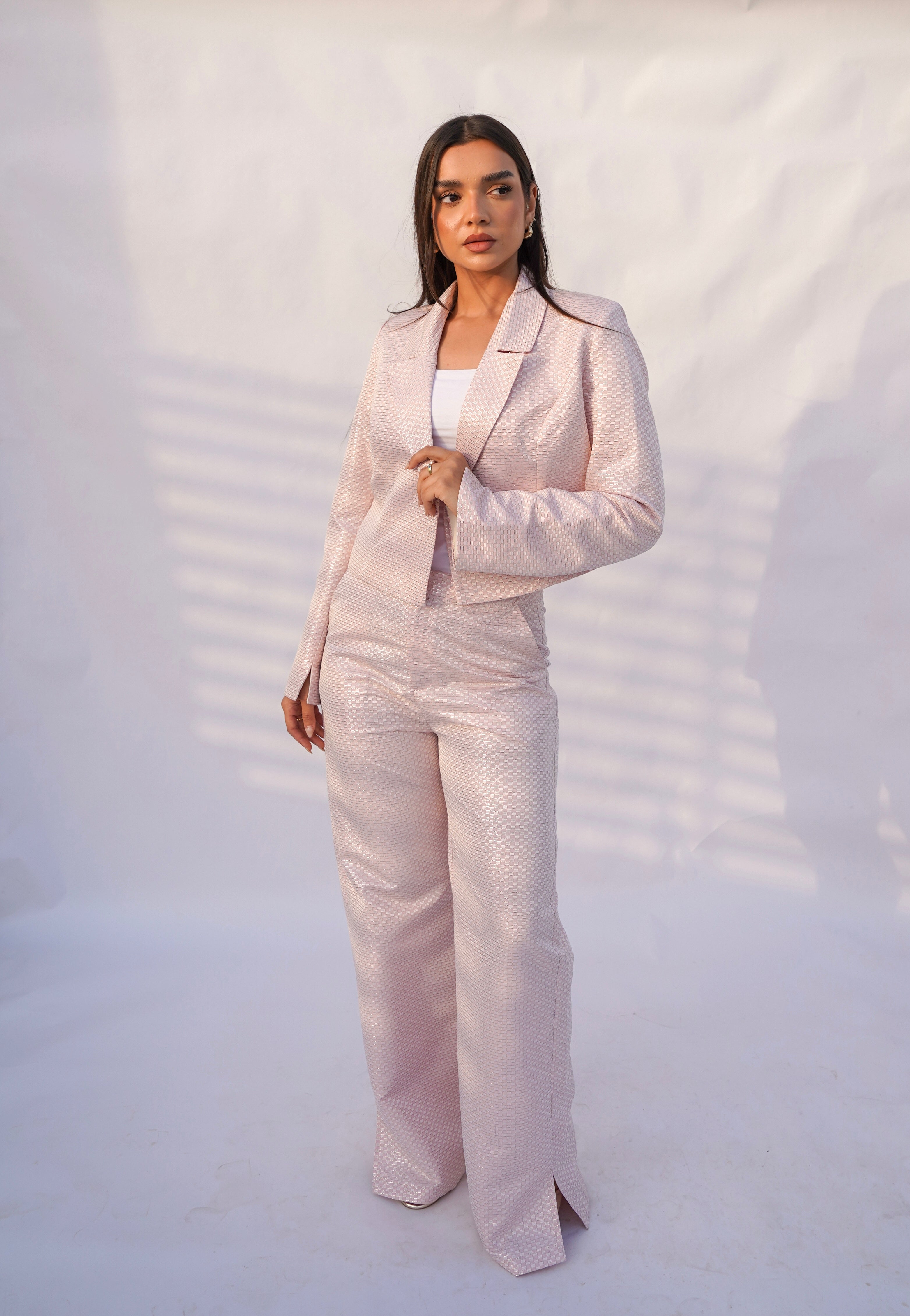 Blush Pink Pearl Blazer