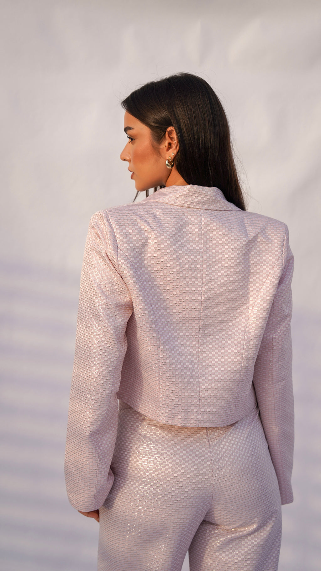 Blush Pink Pearl Blazer