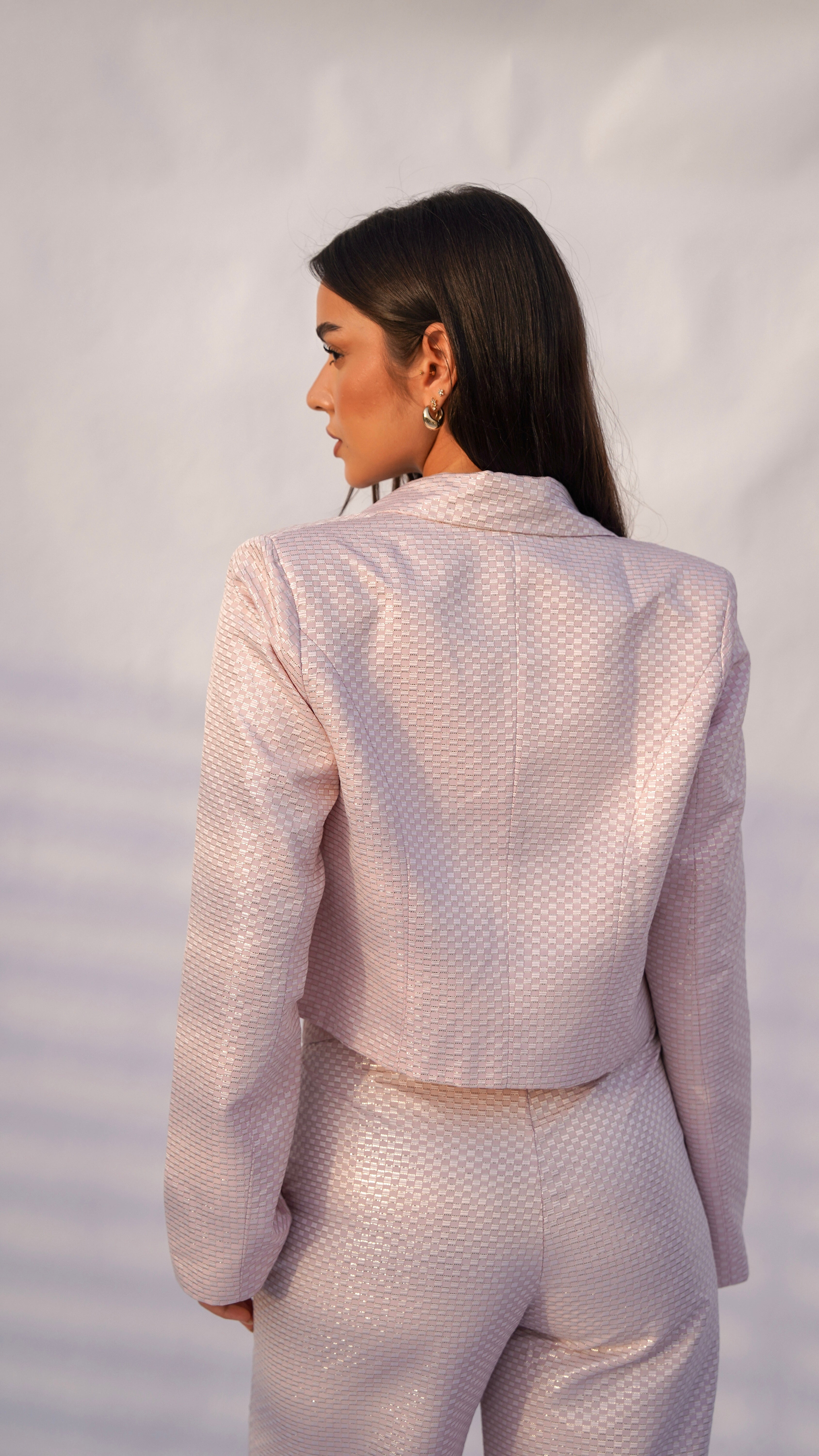 Blush Pink Pearl Blazer